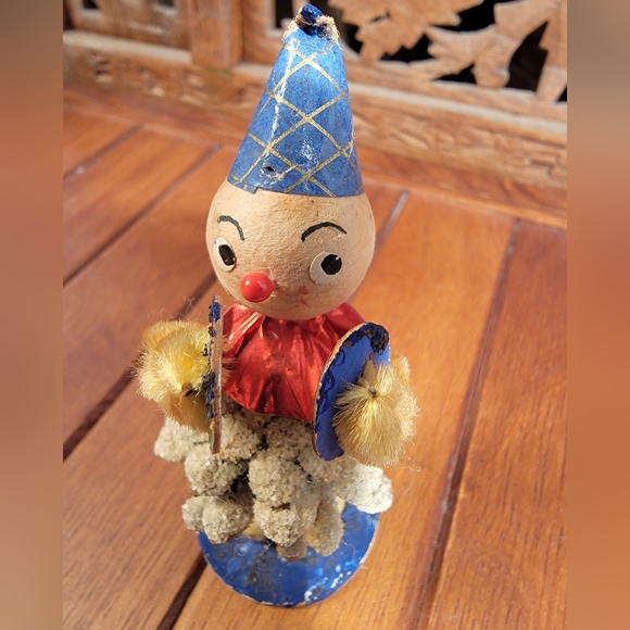 Vintage Spun Cotton Pinecone Clown Made in West Germany - Picture 8 of 10